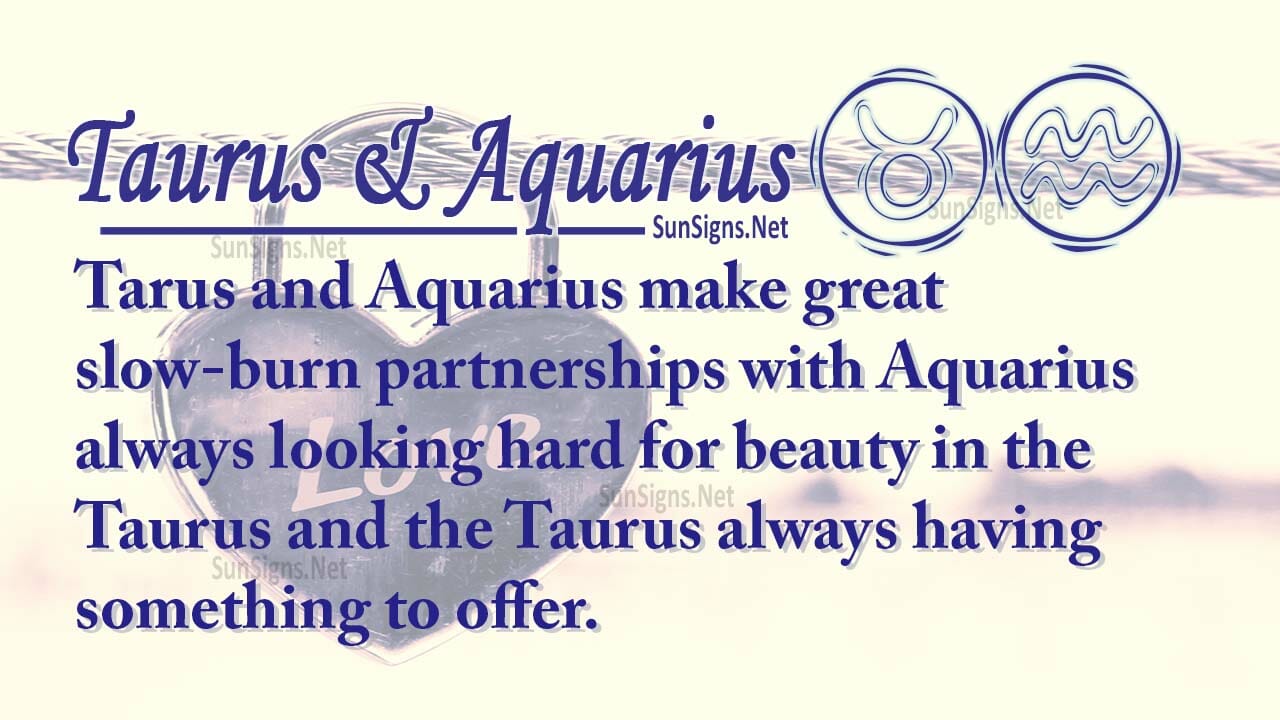taurus dating aquarius